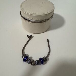Elegant Blue and Silver Beaded Bracelet